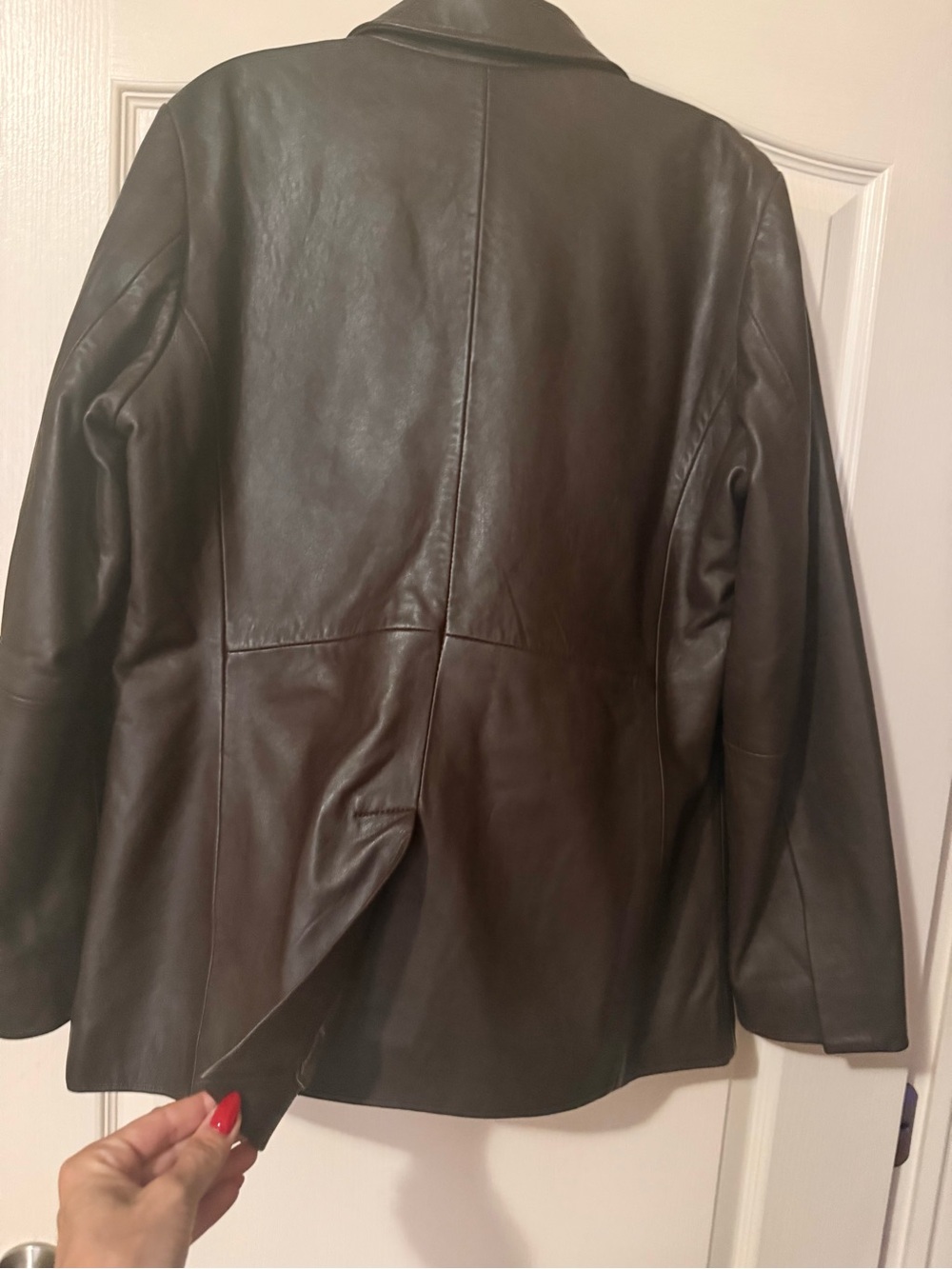 Bod&Christensen Classic Women's in Queen Brown Leather Blazer Jacket Size Large - Picture 5 of 13